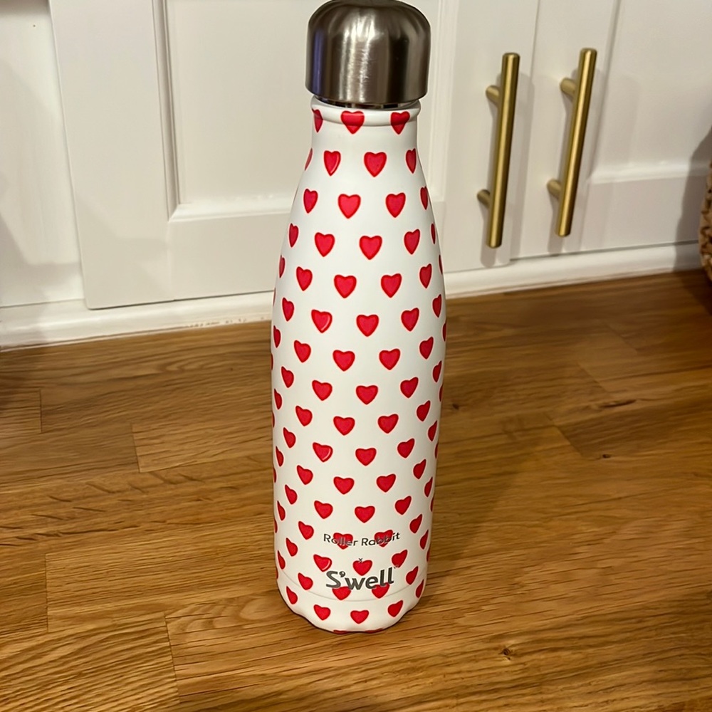 Roller Rabbit White and Red Heart Bottle by Swell